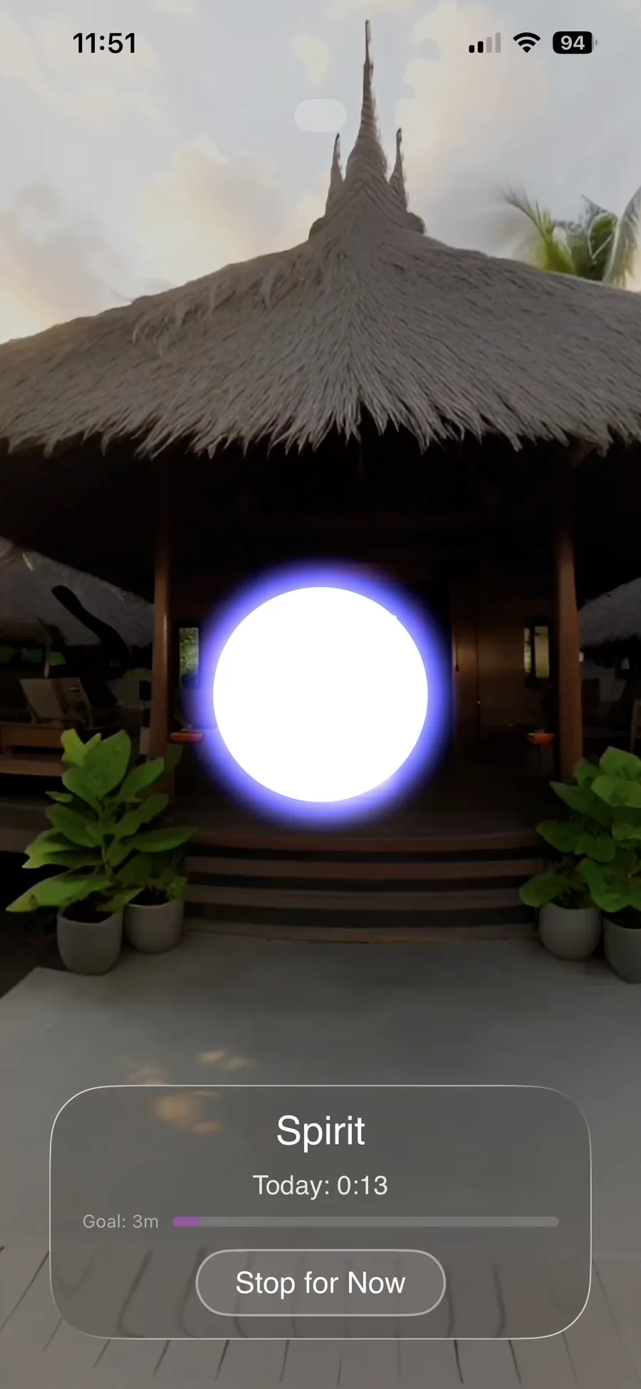 CoDo Breathwork orb on iPhone
